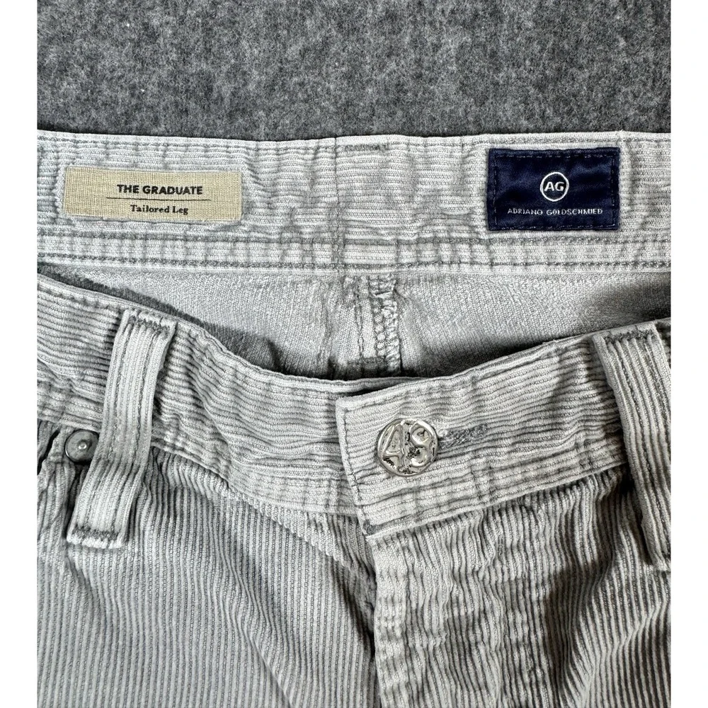 Adriano Goldschmied The Graduate Tailored Leg Men's Corduroy Pants Gray Size 32